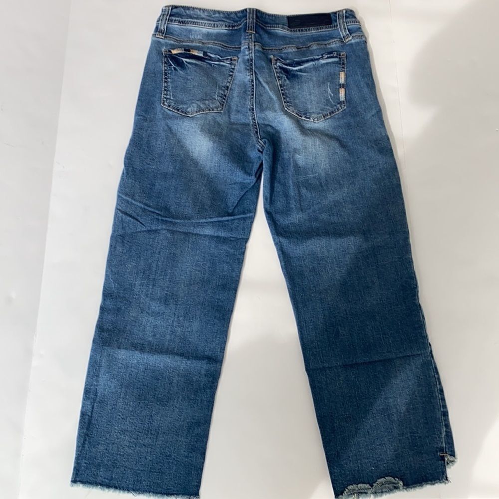Seven 7 Ankle Straight Step Hem Distressed Stretch Mid -Rise‎ Jeans Blue 8 - Picture 4 of 16